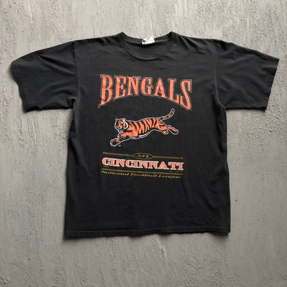 Vintage Cincinnati Bengals Shirt XL Black 1990s NFL Football Lee Sport